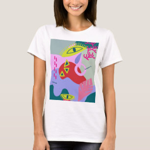 Camiseta Gráfico de arte colorido moderno de tendência abst