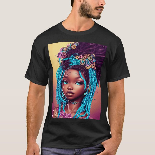 Camiseta Gráfico de Árvores de Menina Americana Cuta (Frente)
