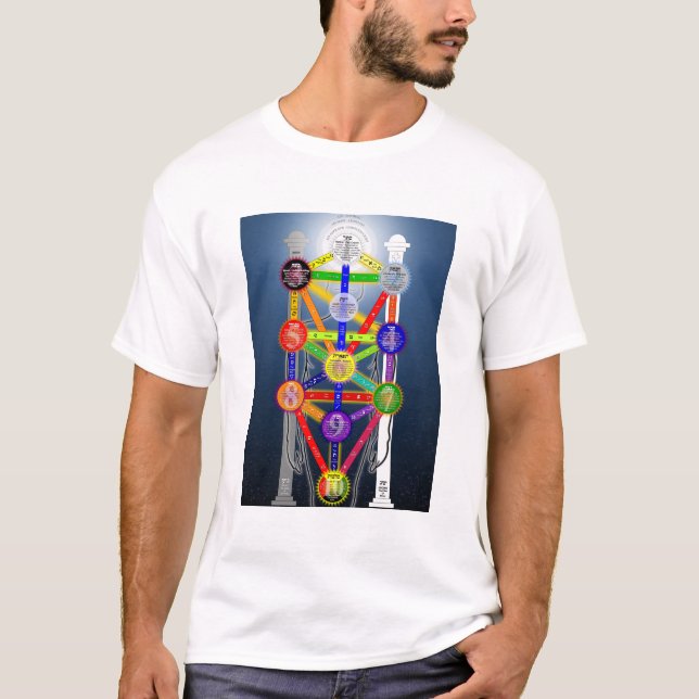 Camiseta Gráfico de Árvores Qabalísticas do Diagrama de Vid (Frente)