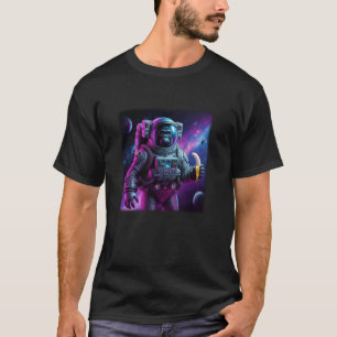 Camiseta Gráfico de Astronauta Macaco Psicodélico