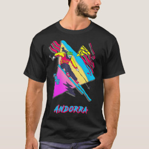 Camiseta Gráfico de Aventura de Esqui de Andorra Vibrante