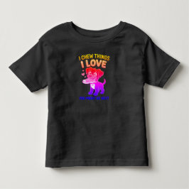 Camiseta Gráfico de Aviso de Brinquedo de Cachorro Divertid