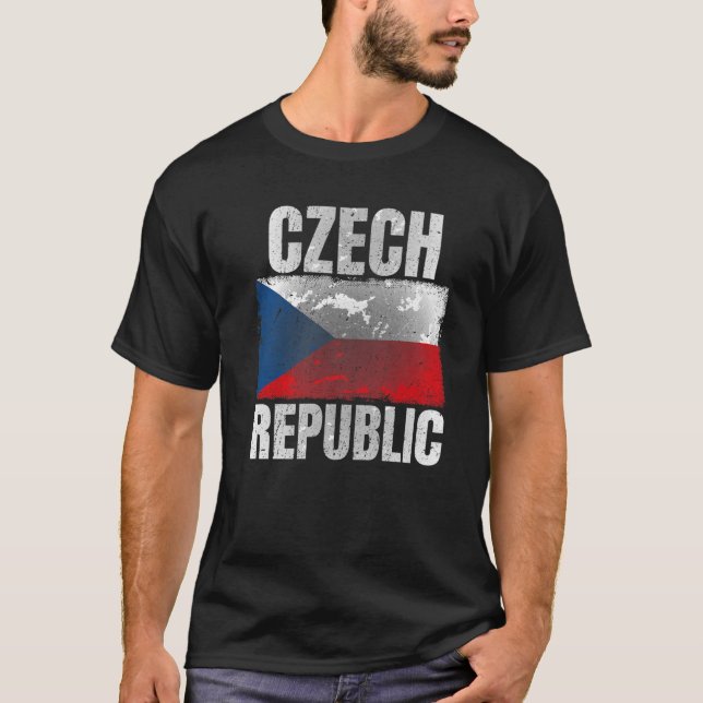 Camiseta Gráfico De Bandeira Da República Checa Em Descanso (Frente)