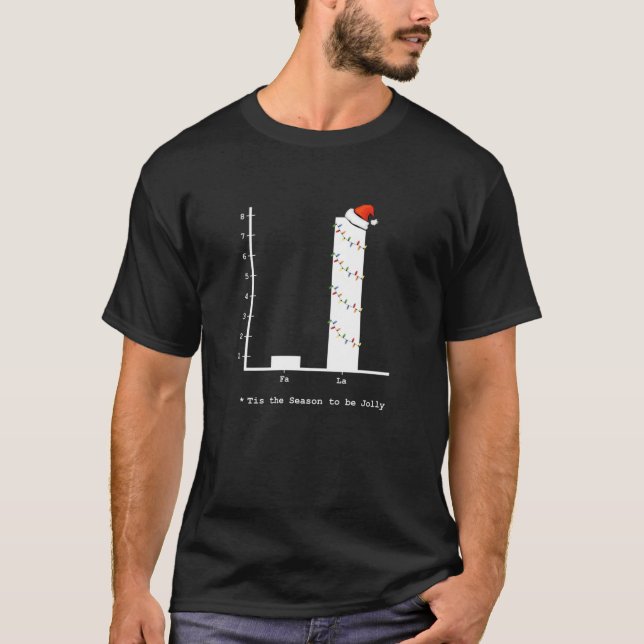 Camiseta Gráfico de Bar de Matemática da Carol de Natal Ess (Frente)