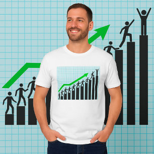 Camiseta Gráfico de Barra de Progresso de Sucesso de Cresci