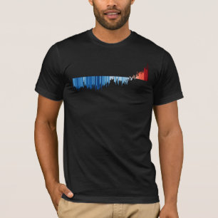 Camiseta Gráfico de Barras de Faixas de Aquecimento Temps G
