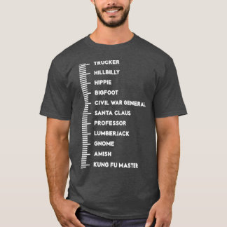 Camiseta Gráfico de Barras de Medição de Barba Engraçado