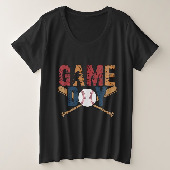 Camiseta Gráfico de Baseball no Dia do Jogo (Frente do Design)