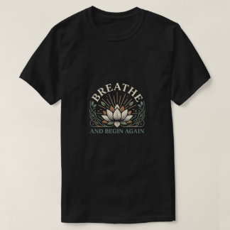 Camiseta Gráfico de Bem-Estar e Autocuidado 'Respire e Reco