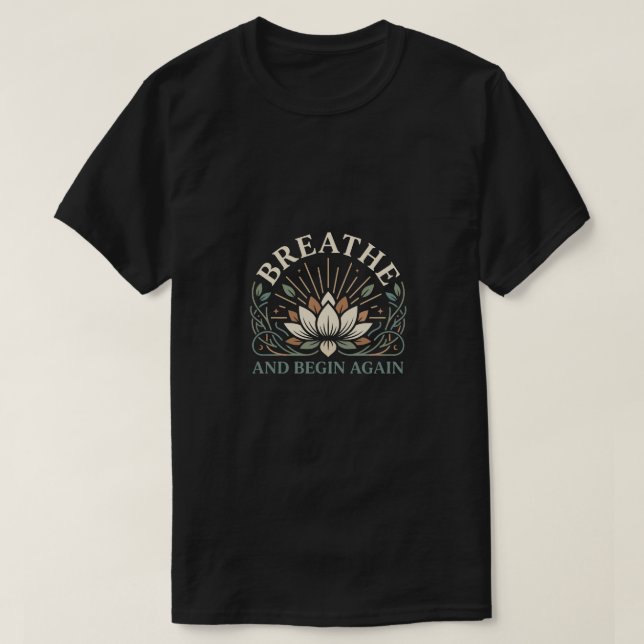 Camiseta Gráfico de Bem-Estar e Autocuidado 'Respire e Reco (Frente do Design)