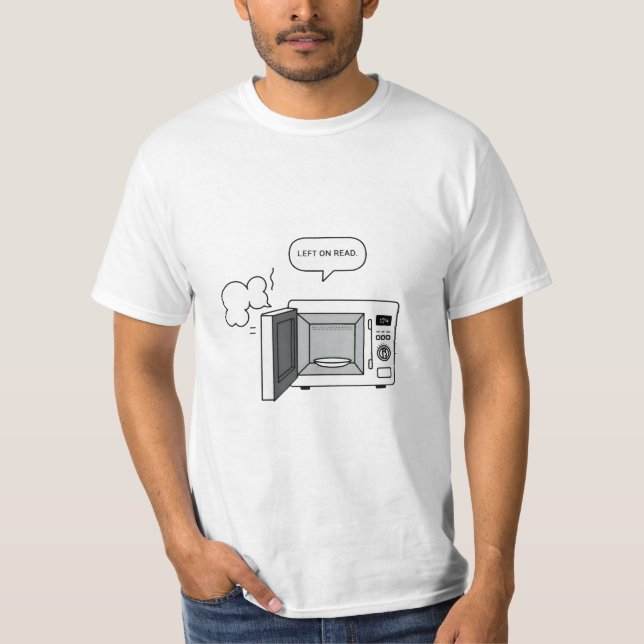 Camiseta Gráfico de bolhas de chat de micro-ondas "Left on  (Frente)
