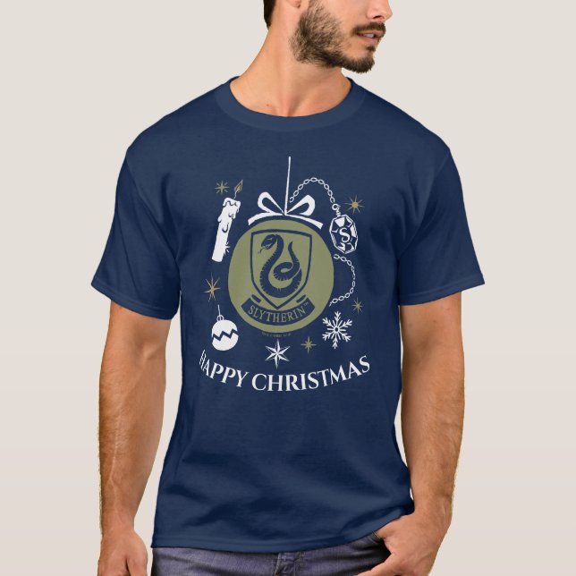 Camiseta Gráfico de bolhas de Natal do SLYTHERIN™ (Frente)