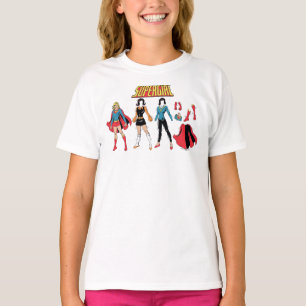 Camiseta Gráfico de Boneca de Papel Supergirl
