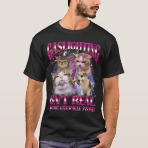 Camiseta Gráfico de Bootleg de Meme de Gato Engraçado Gasli