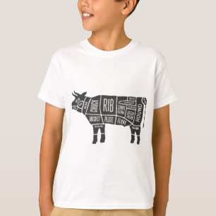 Camiseta Gráfico de Botões de Vaca