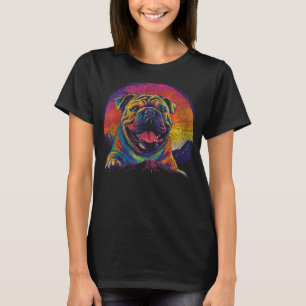 Camiseta Gráfico De Bulldog Retro Inglês Para Alojadores De