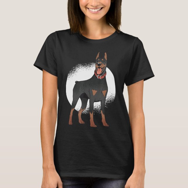 Camiseta Gráfico de Cachorro Doberman (Frente)