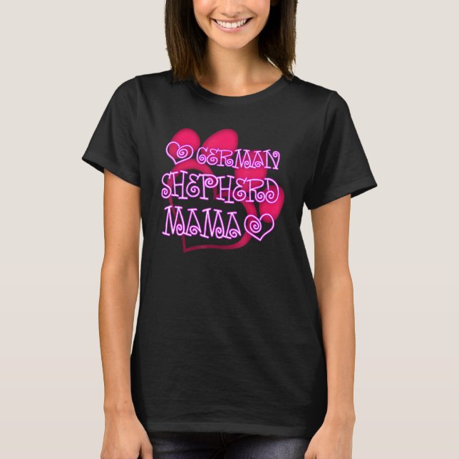 Camiseta Gráfico de Cachorro Mãe Pastor Alemão (Frente)