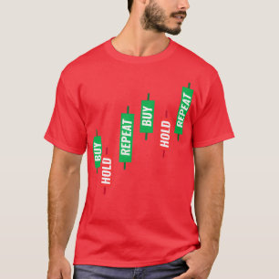 Camiseta Gráfico de Candlestick de Repetição de Retenção de