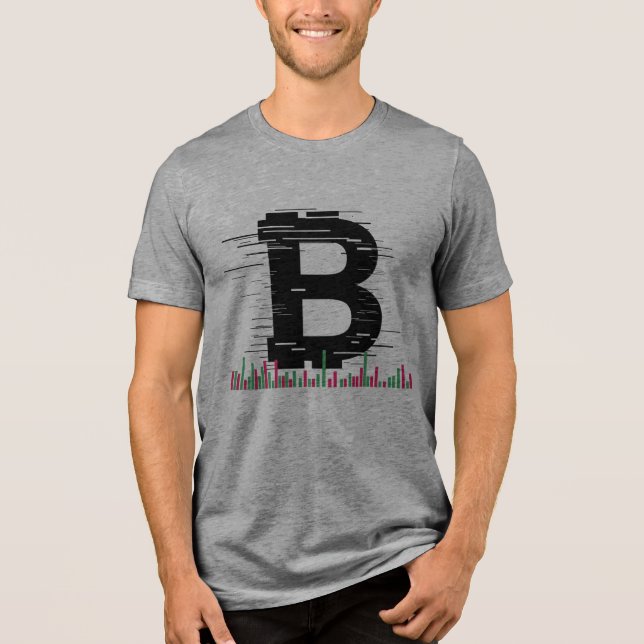 Camiseta Gráfico de Candlestick de Volatilidade do Bitcoin  (Frente)