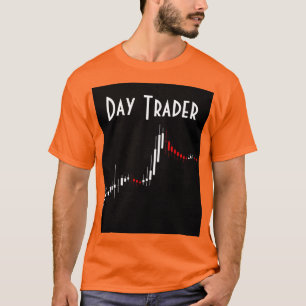 Camiseta Gráfico de Candlestick do Diário Preto Vermelho