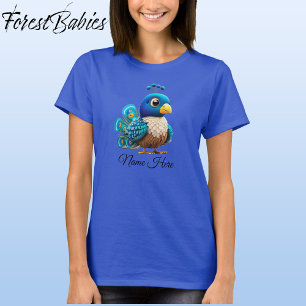 Camiseta Gráfico de Cartoons Whimsical Baby Peacock Bird