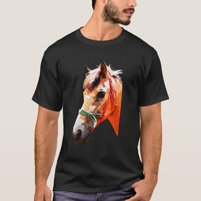 Camiseta Gráfico de Cavalo Colorido 1 (Frente)