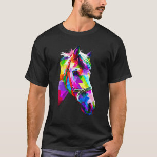 Camiseta Gráfico de Cavalo Colorido 2