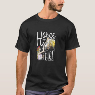 Camiseta Gráfico de Cavalo Mulheres Meninas Cavalgando Cava