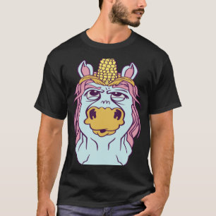 Camiseta gráfico de cavalo unicórnio com milho na espiga pa