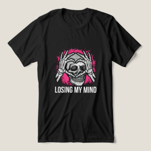 Camiseta Gráfico de Caveira Perdendo a Cabeça