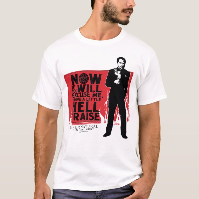 Camiseta Gráfico de Citação de Crowley Supernatural (Frente)