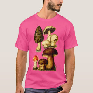 Camiseta Gráfico de Cogumelos Ilustração Shroom Morel Hunte