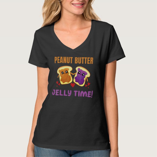 Camiseta Gráfico de Comida da Geleia da Manteiga de Amendoi (Frente)