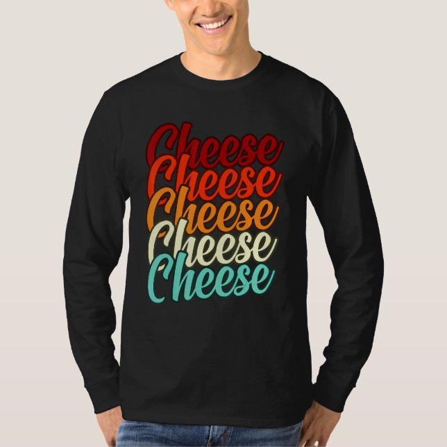 Camiseta Gráfico de Comidas de Queijo Retro (Frente)