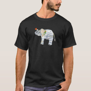 Camiseta Gráfico de Conservação de Arte de Elefante Bonito