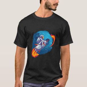 Camiseta Gráfico de Cor Brilhante do Astronauta Espacial em