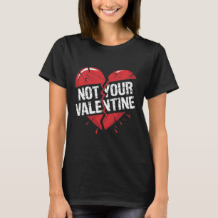 Camiseta Gráfico de Coração Quebrado Vermelho Rachado Não é
