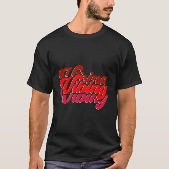 Camiseta Gráfico de Cores Vermelhas com Vibação Vermelha (Frente)