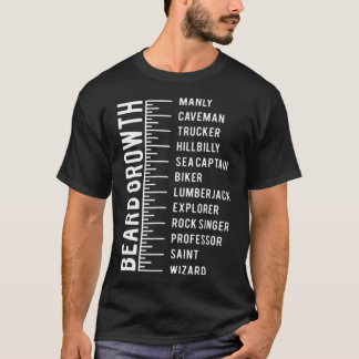 Camiseta Gráfico de Crescimento da Barba Masculina