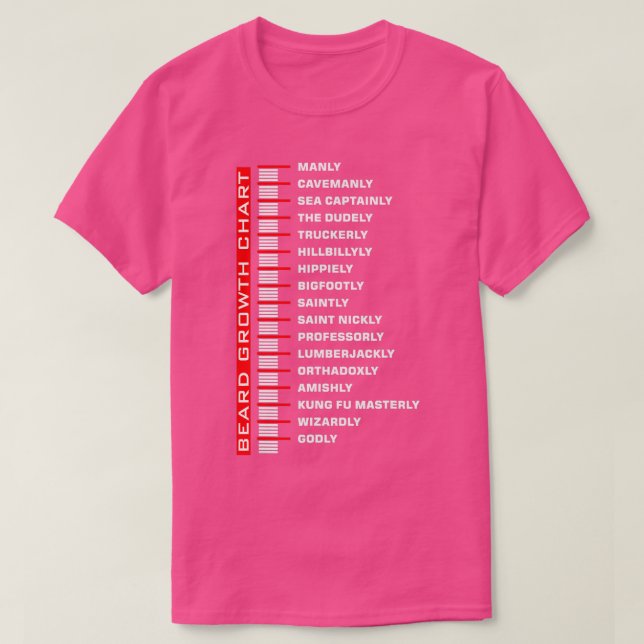 Camiseta Gráfico de crescimento de barba engraçada (Frente do Design)