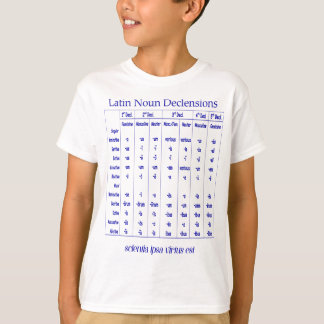 Camiseta Gráfico de Declensão do substantivo latino para ed