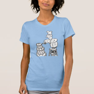 Camiseta Gráfico de desenho animado para fazer bolo e cozi