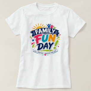 Camiseta Gráfico de Dia de Diversão em Família Feminino Mod