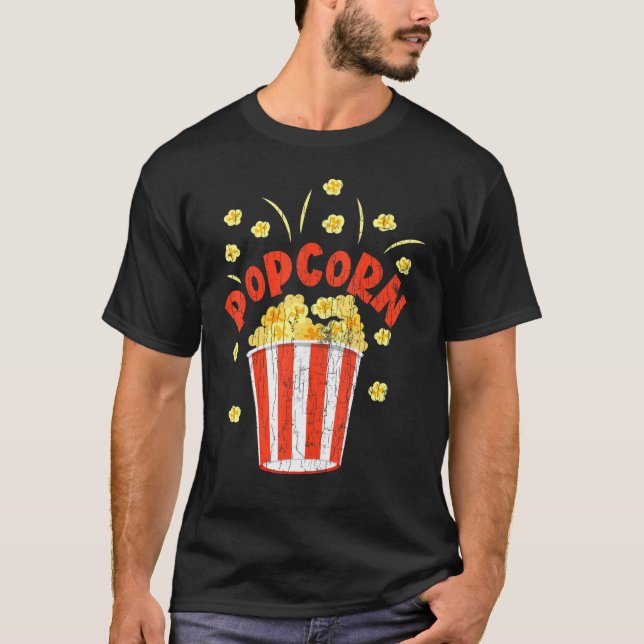 Camiseta Gráfico de Éater de Milho Retro Pop da Popcorn (Frente)
