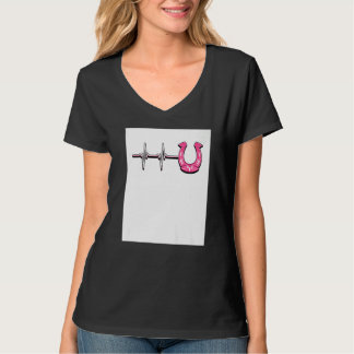 Camiseta Gráfico De Ecg Batimento Cardíaco Amante De Cavalo