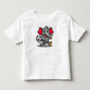Camiseta Gráfico de Elefante Bebê Jogando Futebol de Mesa