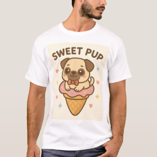 Camiseta Gráfico de estilo de desenho animado de filhotes