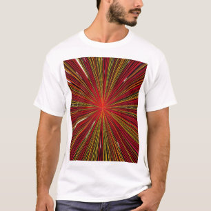 Camiseta Gráfico de Explosão Radiante Abstrata Linhas Verme