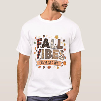 Camiseta Gráfico de Fall Vibes Cozy Season